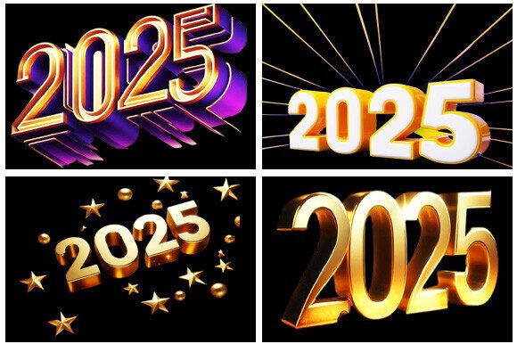 2025 in Bold 3D Numbers Designs Bundle: A Versatile Tool for Modern Creatives