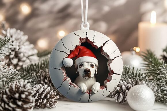 3D Great Dane Dog Xmas Ornament PNG