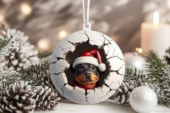 3D Rottweiler Dog Xmas Ornament PNG: A Versatile Addition to Your Holiday Decor