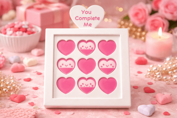 3D Tic Tac Toe Valentine STL 3MF Files: A Charming Addition to Your Game Night