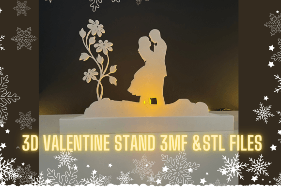 3D Valentines Lovers Stand - STL 3MF: A Perfect Addition to Your Romantic Decor