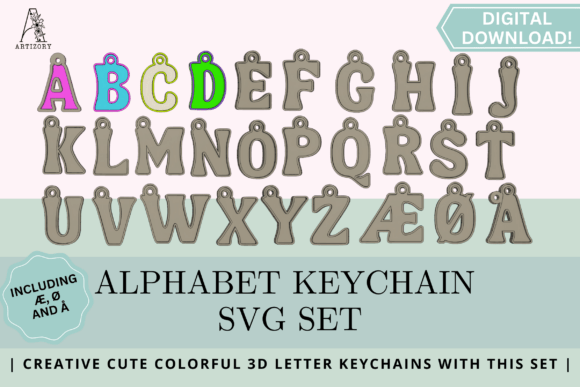 Adorable 3D Printed Alphabet Keychain Set