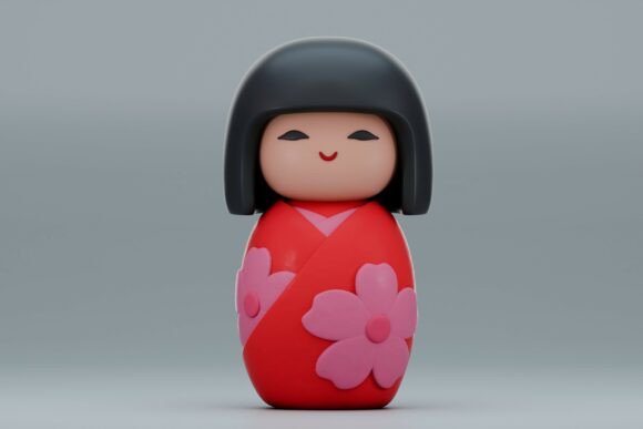 Charming Kokeshi Doll 3D Printing Model