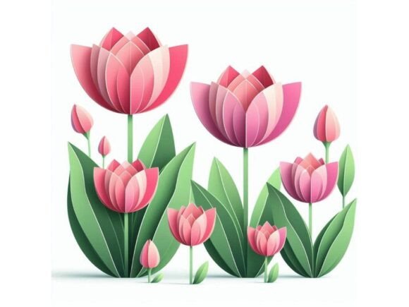 Creating a 3D Papercraft Model of Tulips: A Versatile Tool for Creative Projects