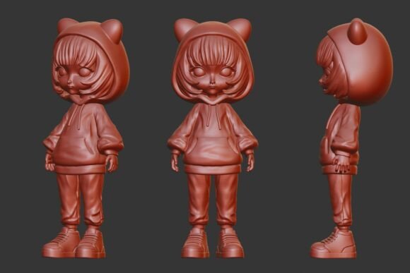 Cute Hoodie Girl 3D STL for 3D Printing: A Versatile and Adorable Addition to Your Projects