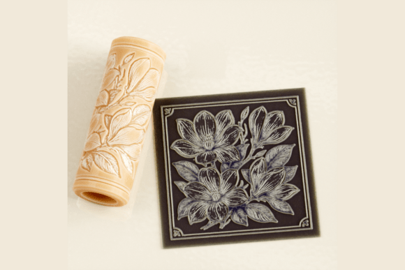 Elegant Magnolia Texture Roller for Design