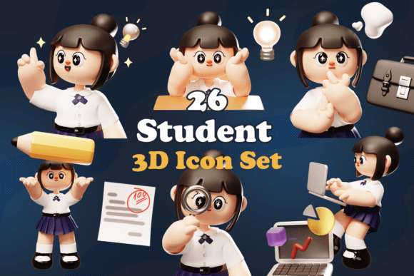 Enhance Projects with 3D Cute Student Art