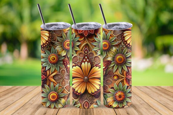 Explore the Versatility of 3D Tum3Dbler 20oz Skinny Wrap Design PNG