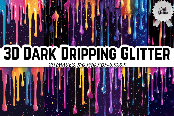 Exploring 3D Dark Dripping Glitter Digital Paper: A Versatile Craft Resource