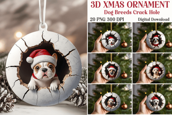 Exploring the 3D Crack Hole Dog Breed Xmas Ornament: A Unique Holiday Decor Addition