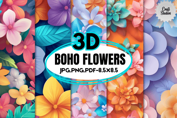 Exploring the Versatility of 3D Boho Flowers Digital Paper