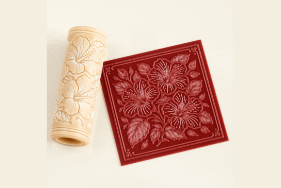 Hibiscus Texture Roller STL: A Tropical Floral Tool for Polymer Crafts