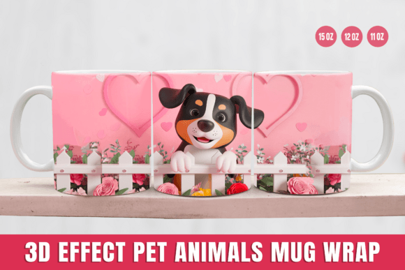 Transform Your Mug with 3D Pet Animals Mug Wrap: A Festive Wonderland