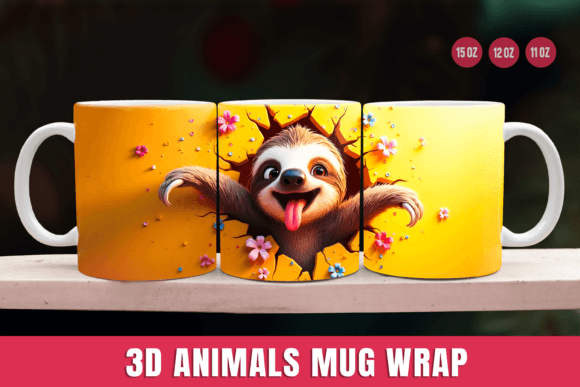 Transform Your Mug with 3D Sloth Sublimation