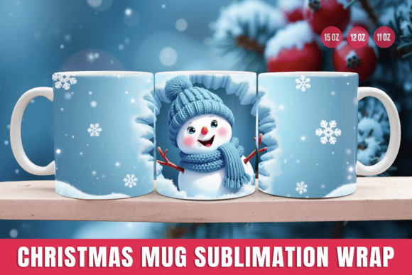 Transform Your Mug with a 3D Snowman Christmas Mug Wrap