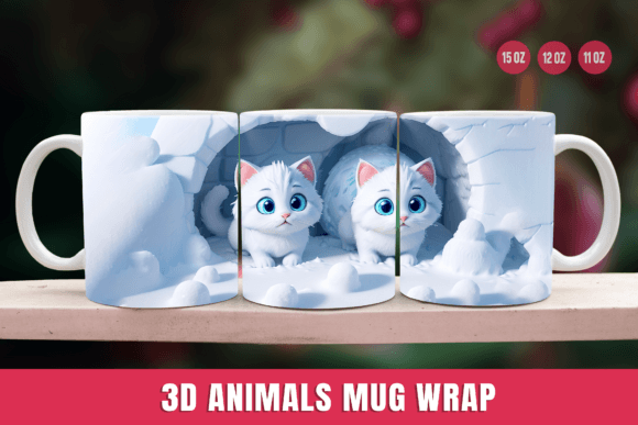 Transform Your Mugs with 3D Animals Mug Wrap Sublimation