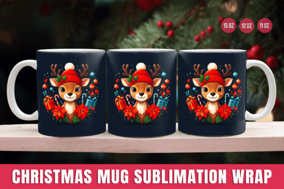 Transform Your Mugs with 3D Christmas Mug Wrap Designs