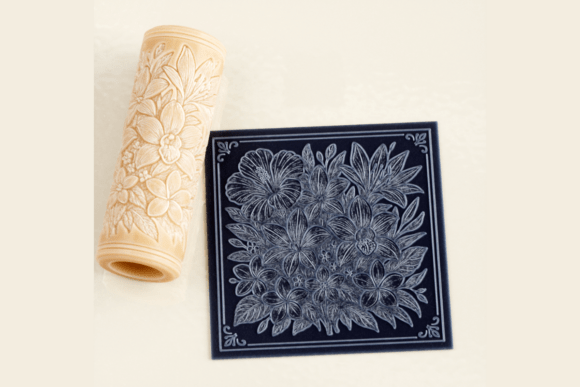 Tropical Flower Texture Roller STL for Crafts