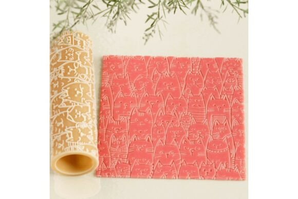 Unleash Your Creativity with the Cute Cats Kittens Embossing Rolling Pin
